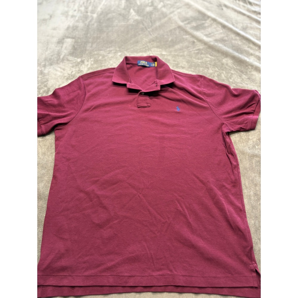 Polo Ralph Lauren Men Burgundy Short Sleeve Classic Fit Polo Shirt Size L